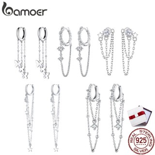Bamoer ต่างหูเงินสเตอร์ลิง 925 ประดับพู่ สไตล์คลาสสิก หลายสไตล์ เครื่องประดับแฟชั่น สําหรับผู้หญิง (1 คู่)