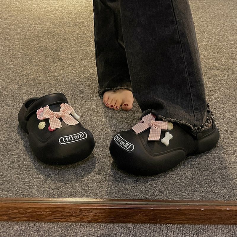 รองเท้าแตะผู้หญิง-2023-แฟชั่นใหม่ร้อยการ์ตูนลื่นหนาแต่เพียงผู้เดียว-lazy-rhinestone-รองเท้าแตะหลุมรองเท้า-sl1219