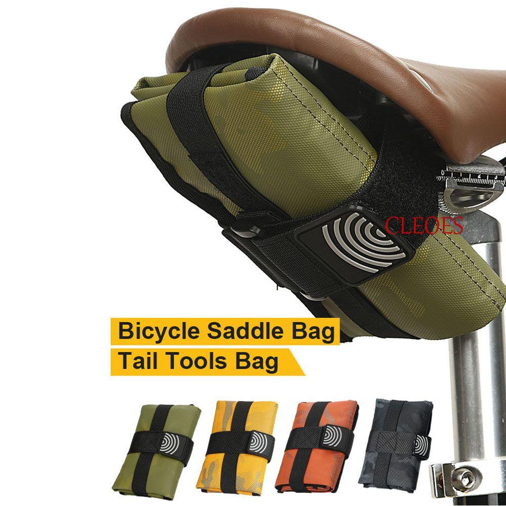 cleoes-portable-bike-saddle-bag-waterproof-nylon-tail-bag-bicycle-bag-cycling-saddle-pouch-bicycle-accessories-outdoor-seatpost-pannier-bicycle-tail-tool-bag-storage-pouch-multicolor