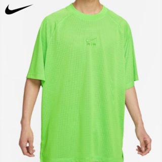 [พร้อมส่ง] ของแท้ 100% Nike เสื้อยืด ผ้าตาข่าย น้ําหนักเบา ปักลาย โอเวอร์ไซซ์ สําหรับผู้ชาย DX0157-010-100-313
