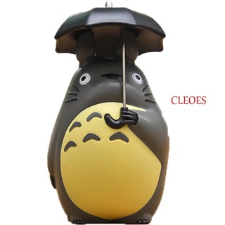 Cleoes ตุ๊กตาฟิกเกอร์ รูปการ์ตูน Totoro ขนาดเล็ก พร้อมร่ม สําหรับตกแต่งงานปาร์ตี้