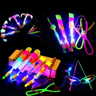 1/5PCS Outdoor Led Lighting Up Luminous Toy Flying slingshot Flying Toys Toys Xmas Decor Light Quickly Fast Catapult