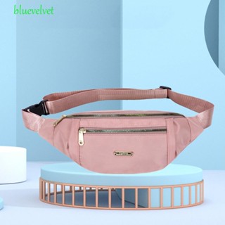 BLUEVELVET กระเป๋าคาดอก กระเป๋าสะพายไหล่ น้ําหนักเบา แต่งซิปโลหะ สีพื้น สามารถปรับได้ สําหรับสตรี