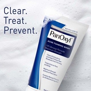 PanOxyl Acne Foaming Wash Benzoyl Peroxide 10% Maximum Strength, Acne Creamy Wash 4% Daily Control