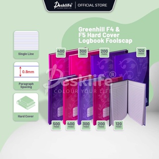 Desklife Greenhill สมุดโน้ตปกแข็ง F4 F5 50 แกรม 120 200 300 400 500 หน้า (1 ชิ้น) Buku Nota