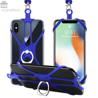 AUGUSTINA Universal Neck Hanging Rope Multifunction Phone Case Cell Phone Lanyard Holder Key Ring Detachable 4"to 6.5"Smart Phone Neckband Sling Chain Sports Strap Phone Neck Strap/Multicolor