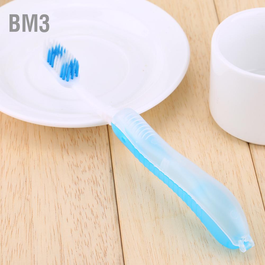 bm3-แปรงสีฟันพกพาพับได้ขนาดกะทัดรัดแบบพกพาสีฟ้าอ่อนเดินทางแคมป์ปิ้งเดินป่ากลางแจ้งง่าย