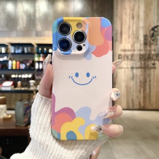 เคสโทรศัพท์มือถือคู่รัก แบบแข็ง ลายหน้ายิ้ม สําหรับ iPhone 14 Pro Max 14Plus 13 13Pro 13ProMax 12 Mini 12Pro 12Promax 11 11Pro 11Promax 13Mini X XR Xs XsMAX 7 8 Plus