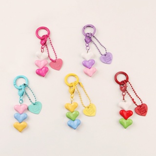 BIBITOP พวงกุญแจ จี้รูปหัวใจ สีสันสดใส สําหรับห้อยกระเป๋าเป้สะพายหลัง DIY