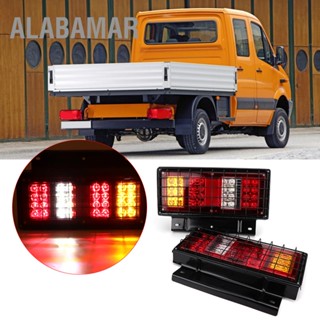 ALABAMAR 2 ชิ้น 12V 32LEDs ไฟท้ายกันน้ำ Super Bright ไฟท้ายสำหรับรถบรรทุกรถพ่วงเรือ