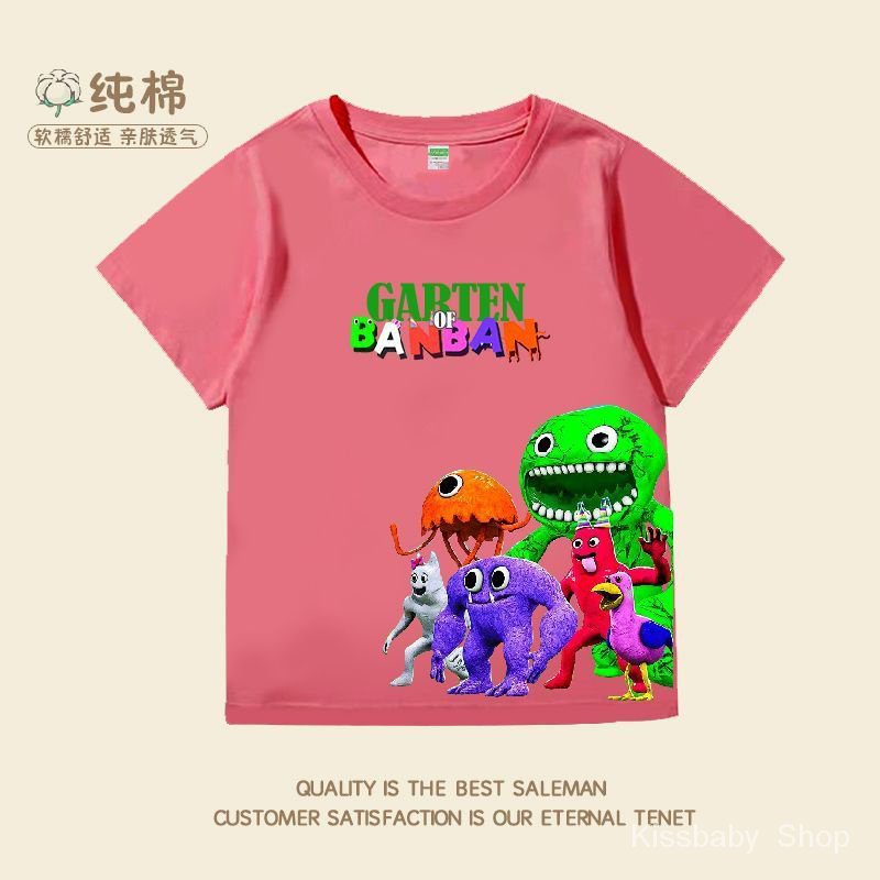 ใหม่-เสื้อยืดแขนสั้น-ผ้าฝ้ายแท้-พิมพ์ลายเกมตุ๊กตา-garten-of-banban-banban-garden-แฟชั่นฤดูร้อน-สําหรับเด็ก