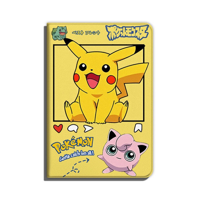 Pokemon Pikachu กรณีสําหรับ Apple IPad Air Pro 1 2 3 4 5 6 7 8 9 9.7 10 ...
