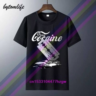 Fashion Sport Cocaine Cool Black New t shirt mens Summer black 100 cotton short sleeves Popular Tee Shirts tops tee uni