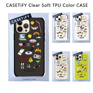 Casetify X JAVILOSTCONTROL - MOOD Black Beige Neon Yellow Black White Edge TPU Clear Case IPhone 14 13 12 11 Pro MAX Mini XS MAX XR X SE 6 6S 7 8 Plus Soft Case