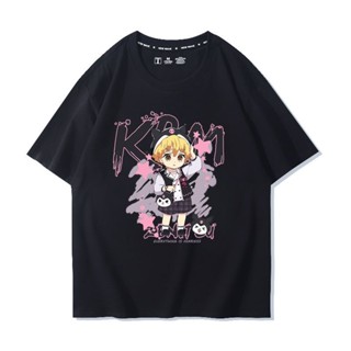 Demon Slayer เสื้อยืด Anime Kulomi Cinnamon Dog Agatsuma Zenitsu แขนสั้น Anime Design น่ารักพิมพ์ใหญ่ใหม่