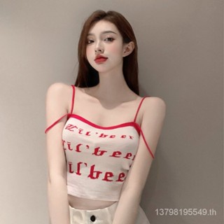 เสื้อกั๊กกระโปรงลําลอง ผ้าถัก ขนาดเล็ก พิมพ์ลายตัวอักษร สไตล์ยุโรป และอเมริกา เหมาะกับฤดูร้อน สําหรับผู้หญิง