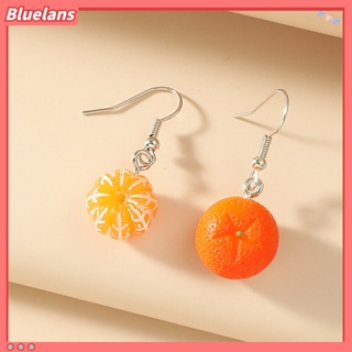 【 Bluelans 】ต่างหูตะขอ จี้รูปผลไม้น่ารัก สีส้ม เครื่องประดับ 1 คู่
