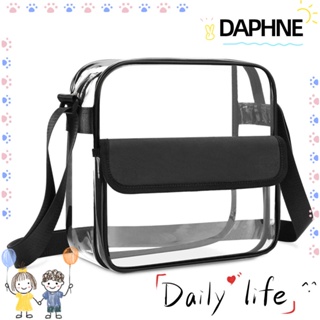 Daphne กระเป๋าถือแฟชั่น แบบใส มีซิป ความจุขนาดใหญ่ อเนกประสงค์