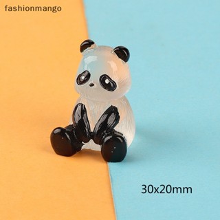 [fashionmango] พวงกุญแจ จี้การ์ตูนแพนด้า 3D เรืองแสง ขนาดเล็ก DIY สําหรับตกแต่งภูมิทัศน์ 2 ชิ้น