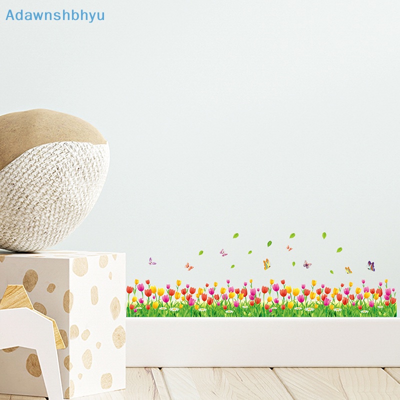 adhyu-สติกเกอร์ติดผนัง-ลายดอกทิวลิป-หญ้า-ผีเสื้อ-สําหรับตกแต่งบ้าน-ห้องนั่งเล่น-ห้องนอน-th