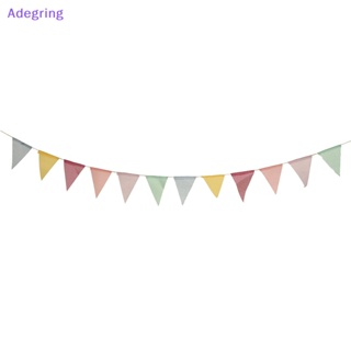[Adegring] ธงแบนเนอร์ผ้าลินิน หลากสี สําหรับแขวนตกแต่งผนังบ้าน งานแต่งงาน ปาร์ตี้วันเกิด 4 เมตร 12 ชิ้น