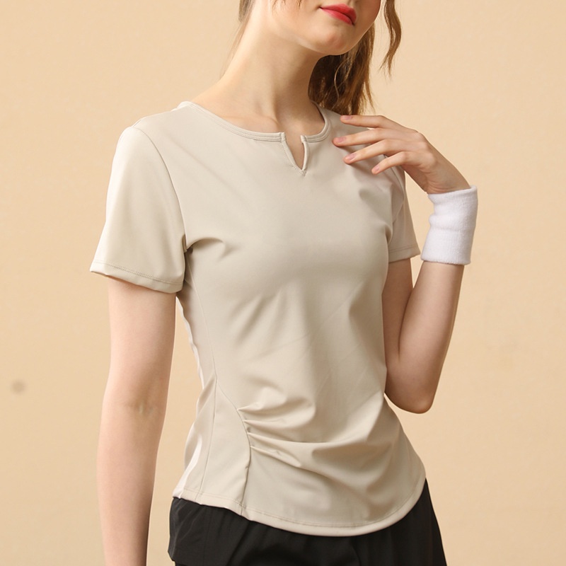เสื้อยืดแขนสั้น-คอวี-เข้ารูป-แบบเป็นทางการ-สําหรับผู้หญิง