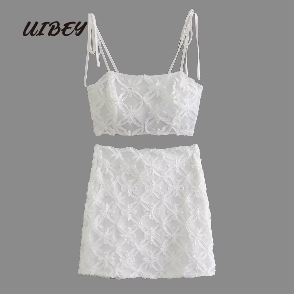 uibey-เสื้อลูกไม้-ลายดอกไม้-ขนาดเล็ก-กระโปรงยาวครึ่งตัว-4610