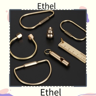 Ethel1 พวงกุญแจทองเหลือง แบบพกพา สําหรับทําเครื่องประดับ DIY