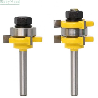 【Big Discounts】2PCS T-shape Tongue &amp; Groove Router Bit Set Stock 1/4inch Shank Wood Milling#BBHOOD