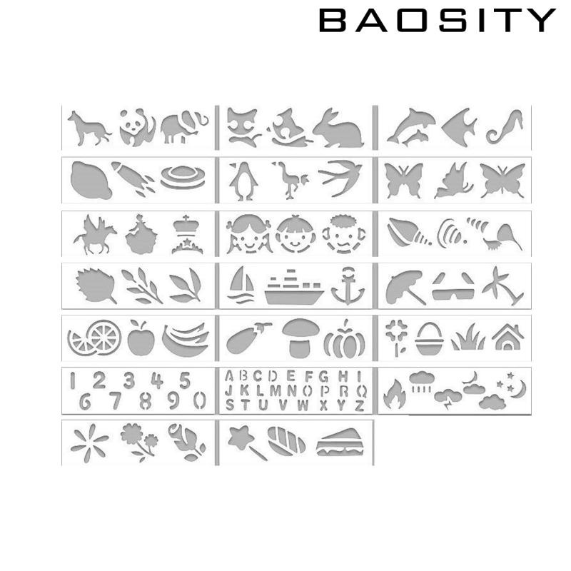 baosity-แม่แบบลายฉลุ-รูปสัตว์-สําหรับวาดภาพระบายสี-46-ชิ้น