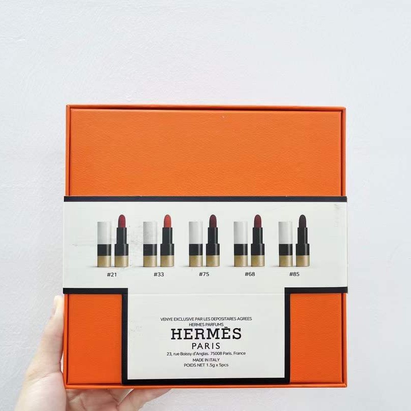 hermes-ชุดกล่องของขวัญ-ลิปสติก-ตัวอย่าง-5-ชิ้น