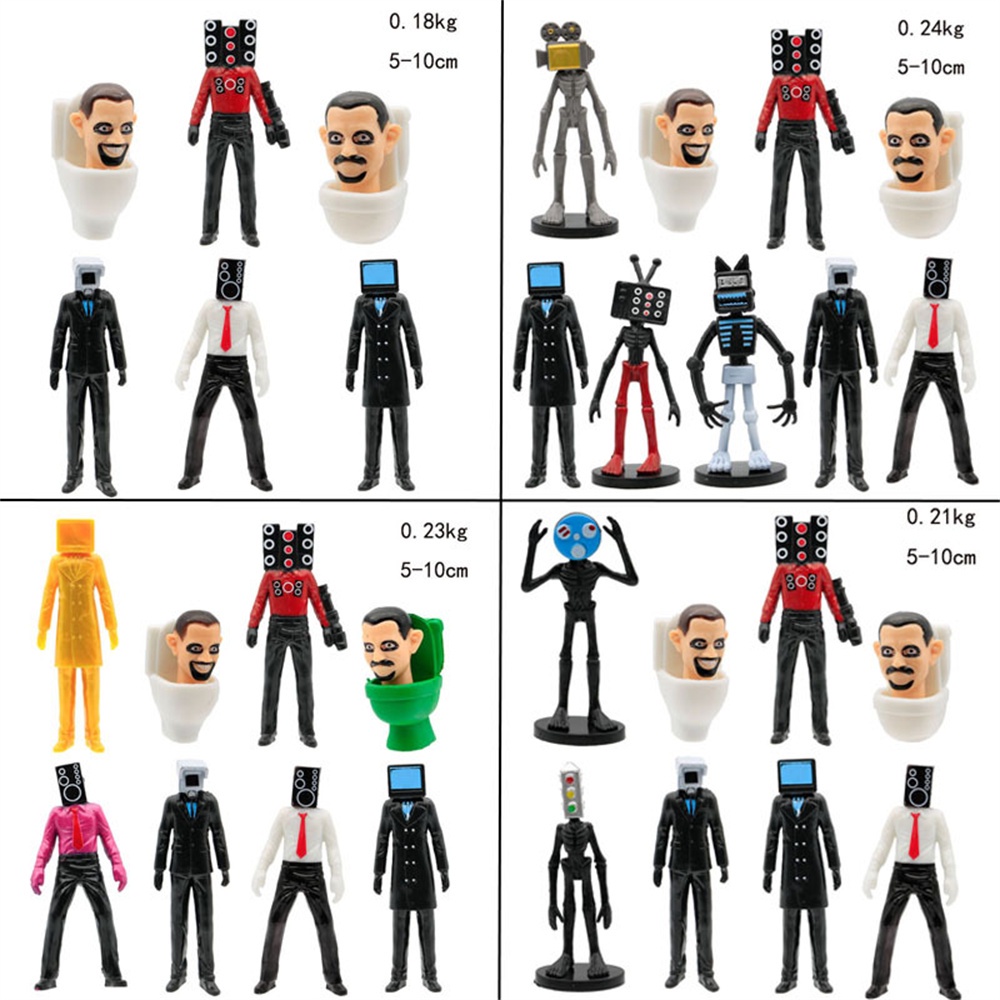 12pcs-skibidi-ห้องน้ำ-action-figure-speakerman-tv-man-monitor-man-ตุ๊กตาของเล่นสำหรับเด็กของขวัญคอลเลกชันดอกไม้