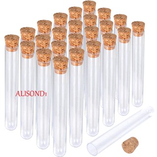 Alisond1 หลอดทดลองทางวิทยาศาสตร์ พลาสติกใส พร้อมจุกไม้คอร์ก 20 ชิ้น