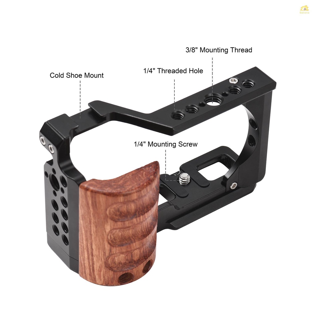 banana-pie-andoer-กรงกล้องวิดีโอ-อะลูมิเนียมอัลลอย-พร้อมเมาท์โคลด์ชู-เกลียว-1-4-นิ้ว-และ-3-8-นิ้ว-แบบเปลี่ยน-สําหรับกล้อง-zv-e10