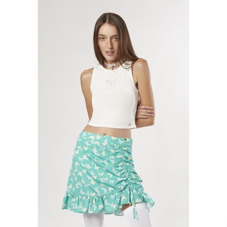 ESP เสื้อนิตแต่งคริสตัลรูปผีเสื้อ ผู้หญิง สีขาว | Crystal Butterfly Sleeveless Knit Top | 06020