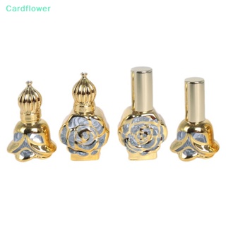 &lt;Cardflower&gt; ขวดแก้วเปล่า ลายดอกกุหลาบ สีทอง 10 มล. สําหรับใส่เครื่องสําอาง ลดราคา