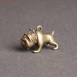 [Interesting] พวงกุญแจ จี้โลหะทองเหลืองบริสุทธิ์ รูปการ์ตูนสุนัขบูลด็อกน่ารัก สไตล์วินเทจ สําหรับแขวนตกแต่ง 1 ชิ้น