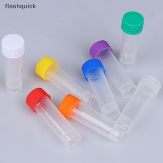 Flashquick หลอดทดลองพลาสติก 5 มล. 10 ชิ้น พร้อมฝาปิดสกรู