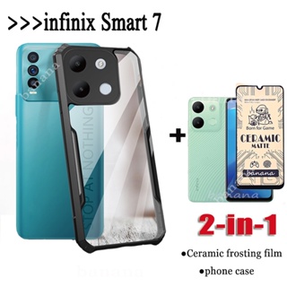 2in1 infinix Smart 7 Smart7 เคสโทรศัพท์อะคริลิค + ฟิล์มเซรามิกฝ้า