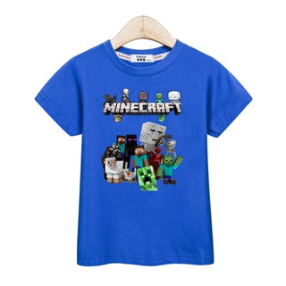 เสื้อยืด ลาย Minecraft สำหรับเด็ก Vfkp