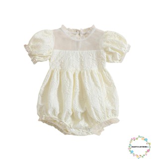 Babyclothes- ชุดจั๊มสูทรอมเปอร์ แขนสั้น ผ้าตาข่าย ลายดอกไม้ แฟชั่นฤดูร้อน สําหรับเด็กผู้หญิง