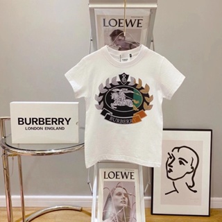 [Official]Trendy brand childrens short burberry sleeve fashion new family B childrens mens and womens cartoon