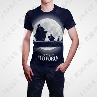 เสื้อยืดแขนสั้นลําลอง คอกลม พิมพ์ลายการ์ตูนอนิเมะ Studio Ghibli Totoro แฟชั่นฤดูร้อน สไตล์ฮาราจูกุ สําหรับผู้ชาย