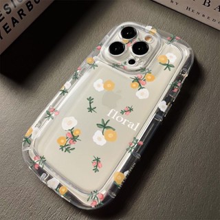 Yellow Floral Phone Case for Iphone 14promax Phone Case for Iphone13 All-Inclusive 12 11 Transparent XS/Xr/78