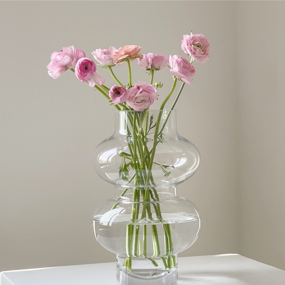 สร้างสรรค์แจกันแก้วใสตกแต่งห้องนั่งเล่นการจัดดอกไม้ความรู้สึกระดับไฮเอนด์เครือข่ายสีแดง-hydroponic-ดอกไม้สดและดอกไม้แห้ง