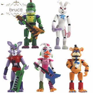 Bruce Five Nights at Freddys Lightening โมเดลตุ๊กตากระต่าย PVC สําหรับตกแต่งรถยนต์ 5 ชิ้น ต่อชุด