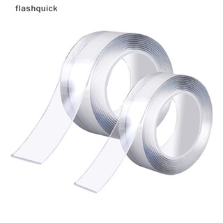 Flashquick สติกเกอร์นาโนใส ใช้ซ้ําได้ กันน้ํา กาวสองหน้า เทปดี