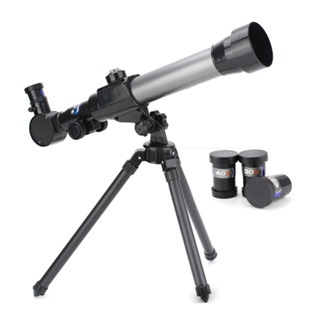 กล้องโทรทรรศน์ดาราศาสตร์หักเหขาตั้งกล้องปรับคันโยก 40X ซูม Refractor ขอบเขตตาข้างเดียวของเล่นเพื่อการศึกษาเด็ก
