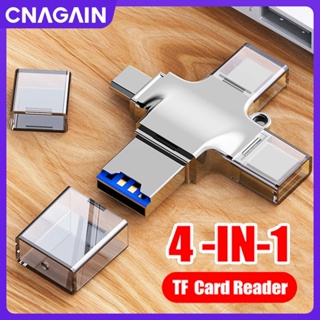 Cnagain 4 In 1 อะแดปเตอร์การ์ดรีดเดอร์ USB 3.0 เป็น Type C Micro TF OTG เชื่อมต่อ USB สําหรับ iphone Xiaomi