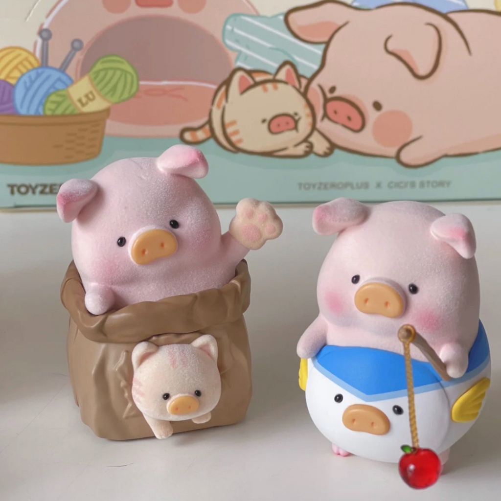 ของแท้-lulu-the-piggy-caturday-series-ชุดกล่องสุ่ม-ตุ๊กตาฟิกเกอร์ซ่อน-8-แบบ-เครื่องประดับ-ของขวัญ